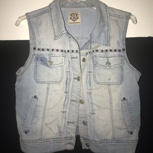 Blue denim vest